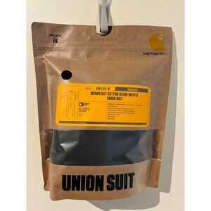 NWT Carhartt Midweight Cotton Blend Waffle Union Suit - UM0130-M - Men's L